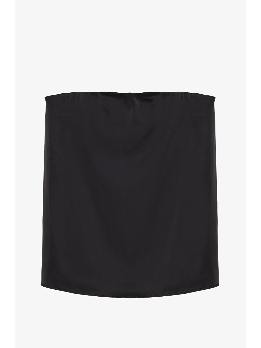 Straplez Saten Bluz Siyah-4