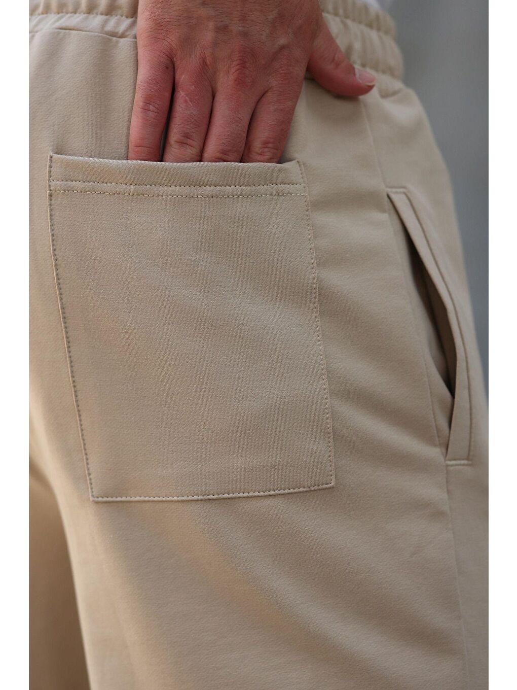 Bej Rahat Kesim Erkek Eşofman Altı E6575-3