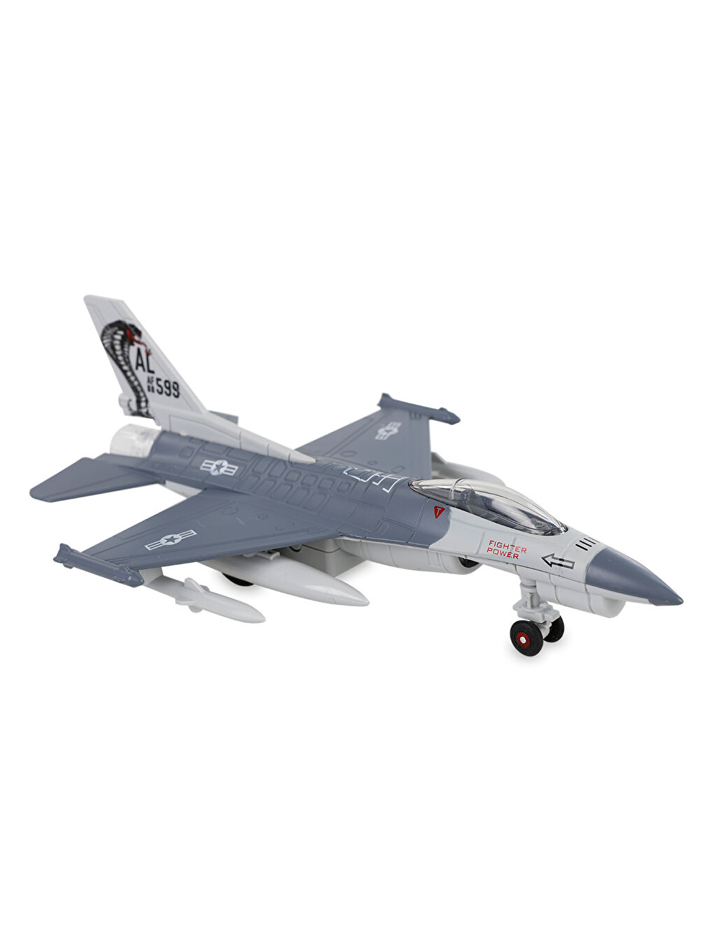 Sesli Ve Işıklı Çek Bırak Savaş Uçağı Gri