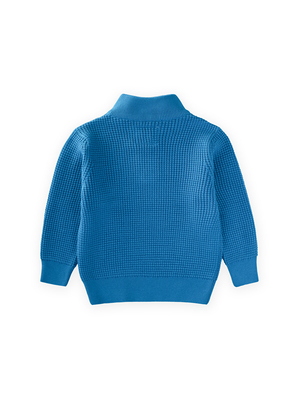 Selanik Triko Fermuarlı Kazak 2-11 Yaş Mavi-1