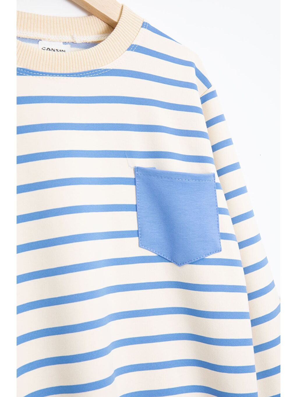 Mavi Çizgili Cep Detaylı Erkek Çocuk Eşofman Takımı 23341-1