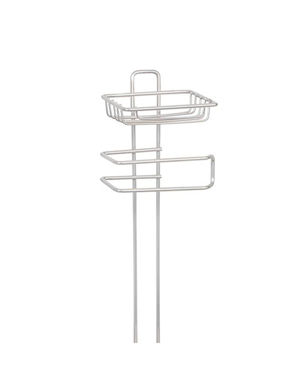 Yedekli Wc Kağıtlığı Ve Çöp Kovası - Beyaz-1