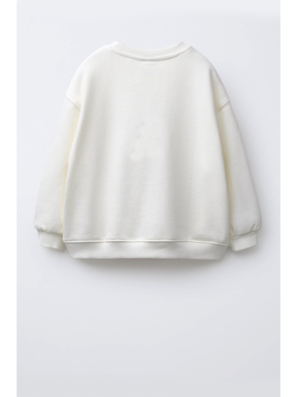 Erkek Çocuk Ekru Baskılı Pamuklu Sweatshirt Ve Lacivert Damalı Eşofman Alt Üst Takım-4