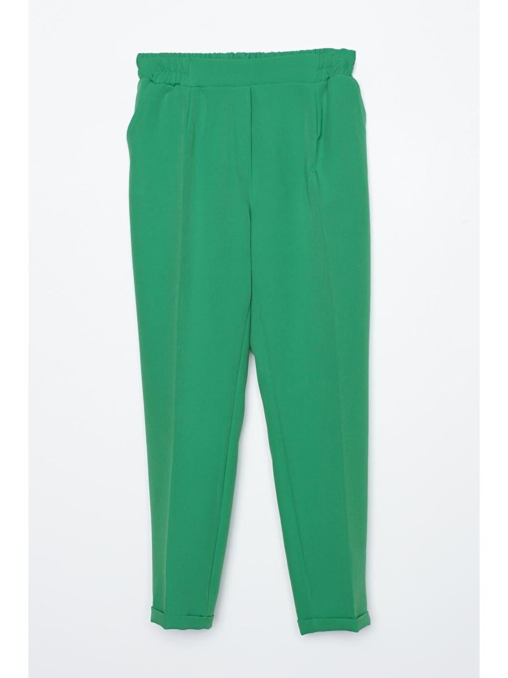 Yeşil01-Beli Lastikli Havuc Pantolon-5