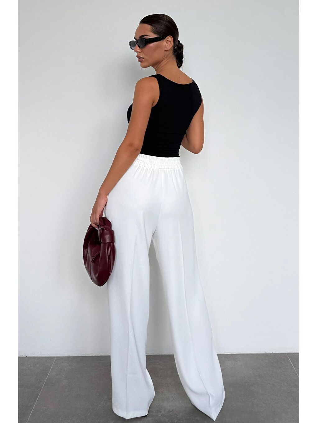 Beyaz Kadın Palazzo Pantolon Mg2525-7