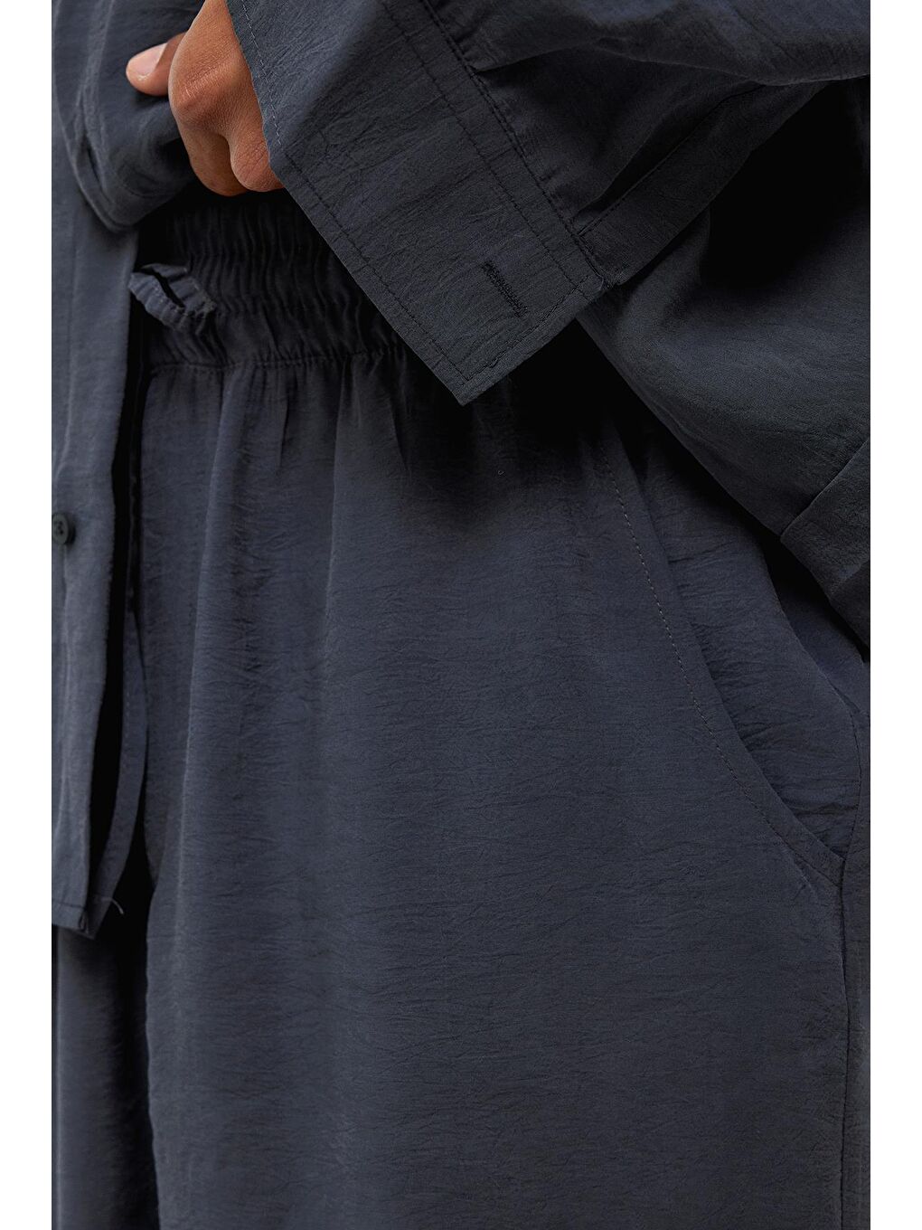 Baggy Fit Modal Kumaş Pantolon Antrasit-3