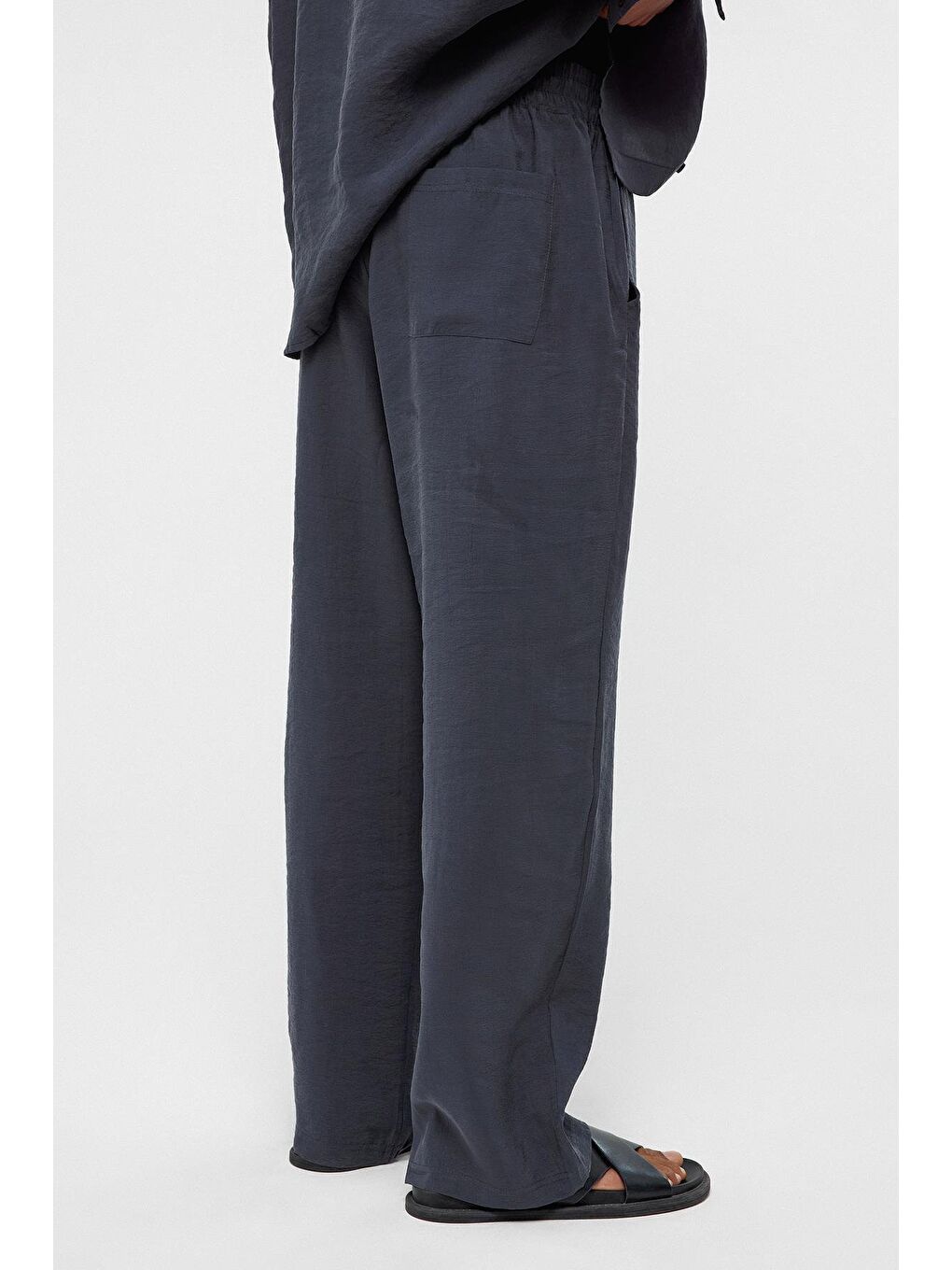 Baggy Fit Modal Kumaş Pantolon Antrasit-4