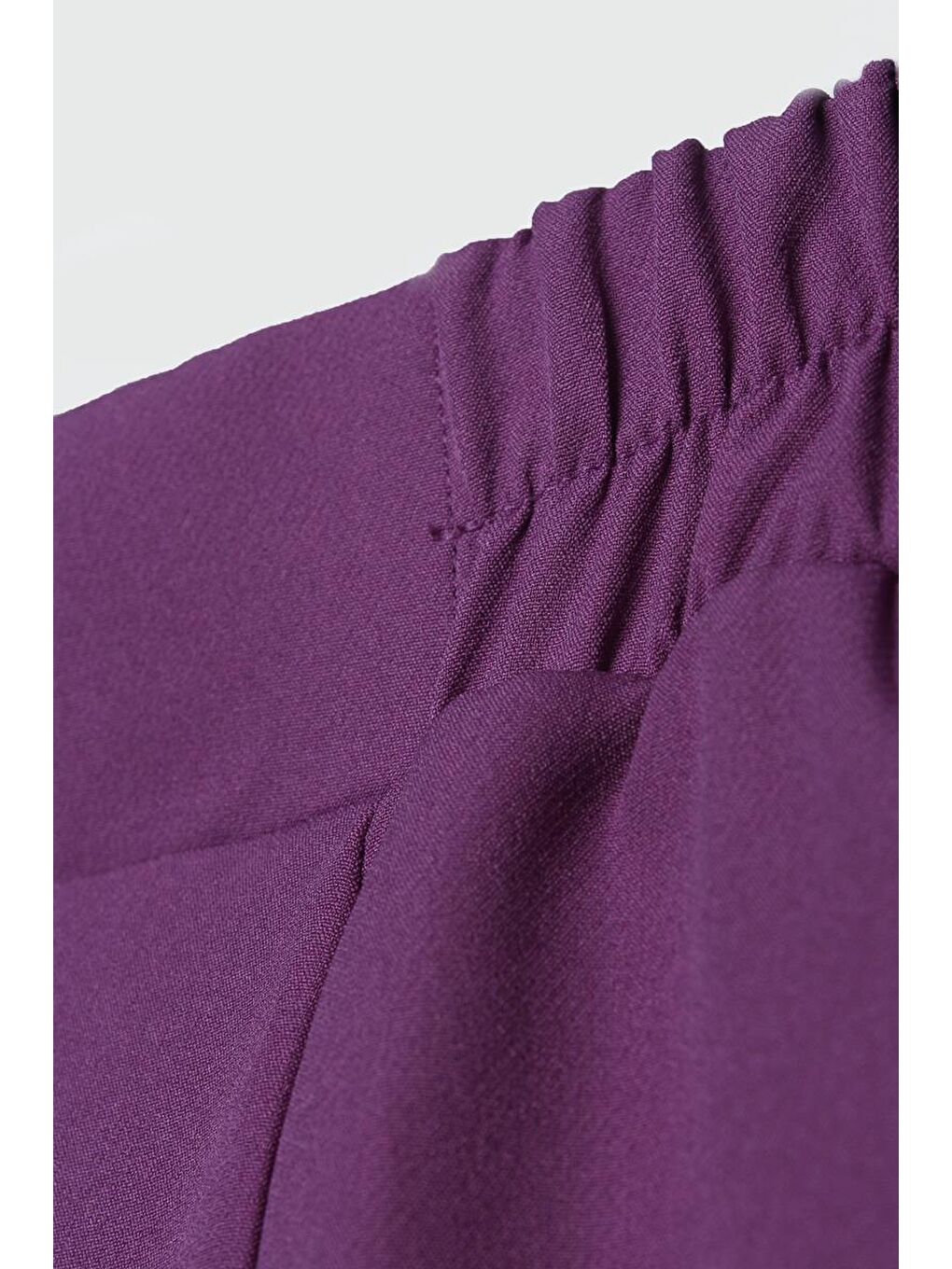 Koyu Mor-Beli Lastikli Havuc Pantolon-3