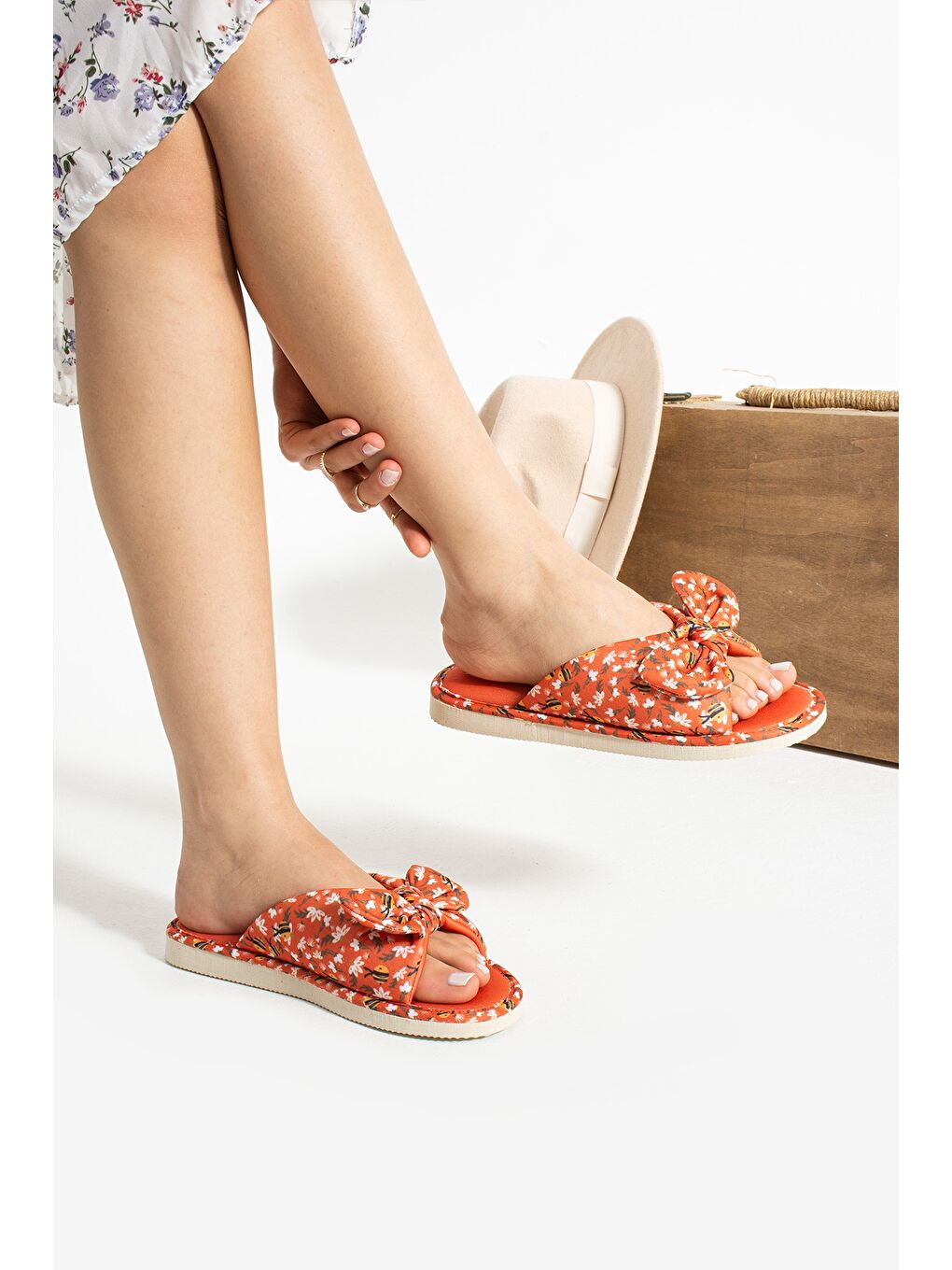 Turuncu FREZYA Kadın Terlik Dış Mekan ve Ev Terliği Havuz Plaj Terliği-2