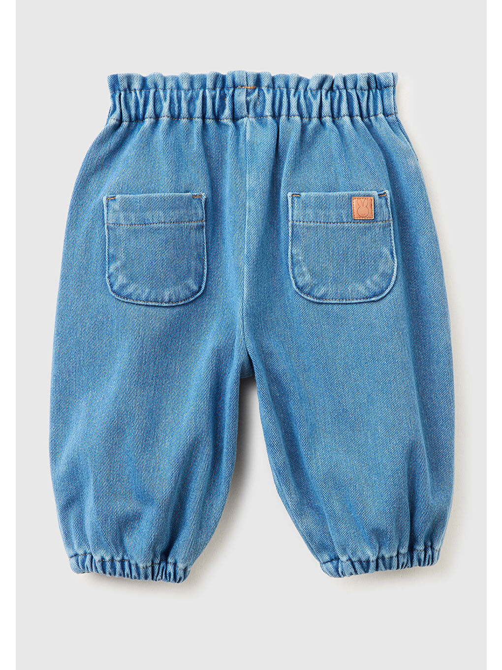 Karışık Bebek Elastik Bantlı Büzgü İpli Oversize Denim Jogger Pantolon-1