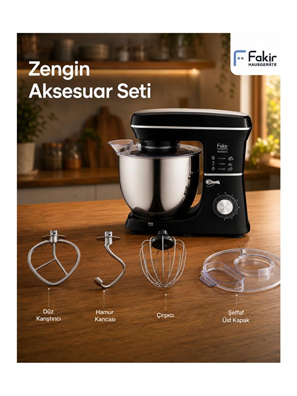 Maxychef Hamur Yoğurma & Stand Mikser 10 Lt 2000w Siyah-1