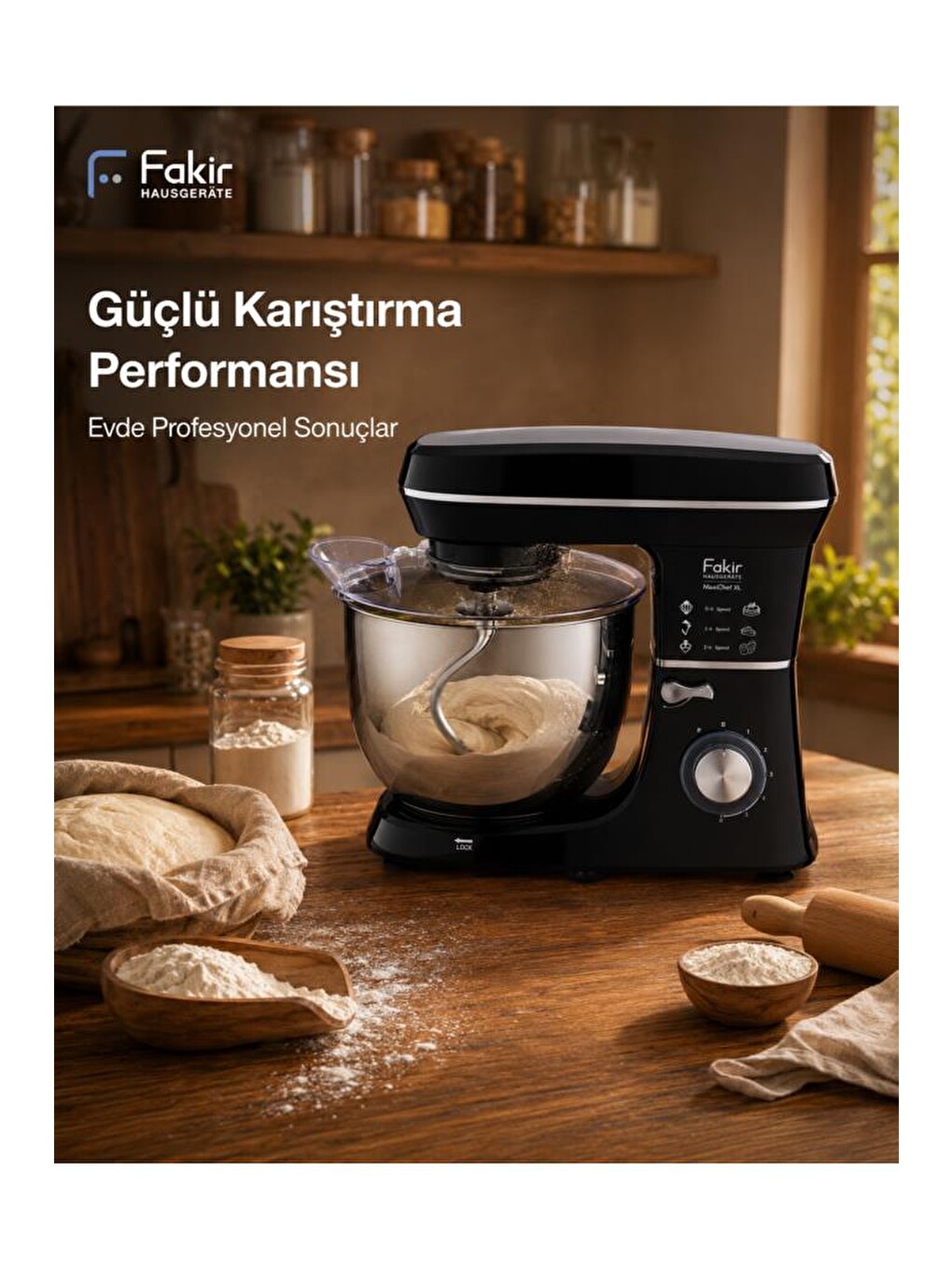 Maxychef Hamur Yoğurma & Stand Mikser 10 Lt 2000w Siyah-4