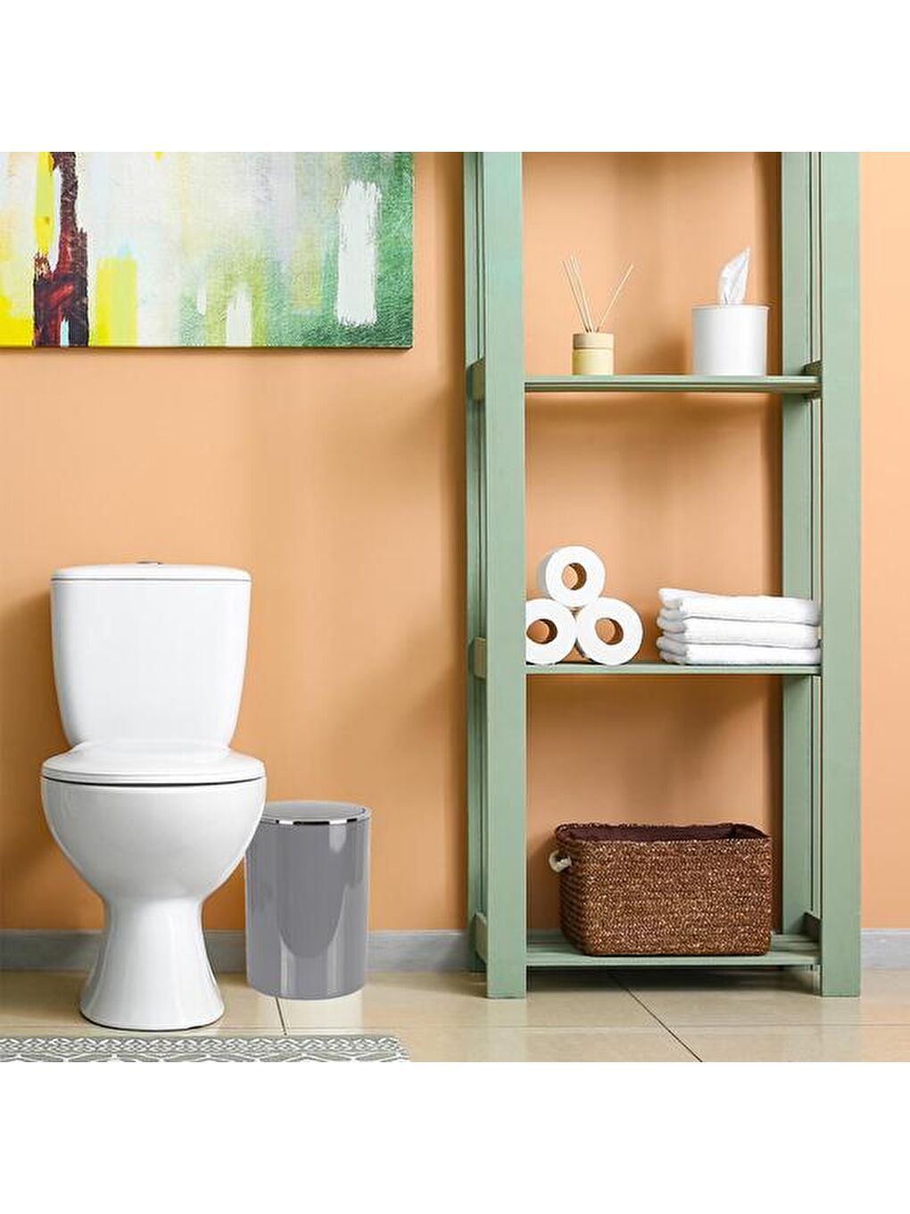 Lenox Çöp Kovası - Gri - 6 lt-1