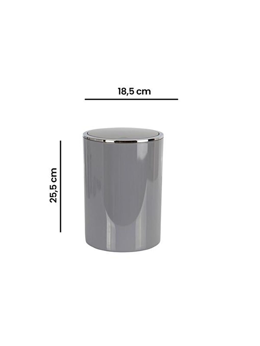 Lenox Çöp Kovası - Gri - 6 lt-5