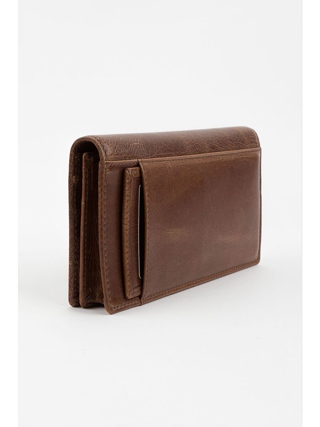 Kahverengi Kutulu Hakiki Deri Ekstra Kartlıklı Crayz Unisex El Portföyü Kartlık Cüzdan