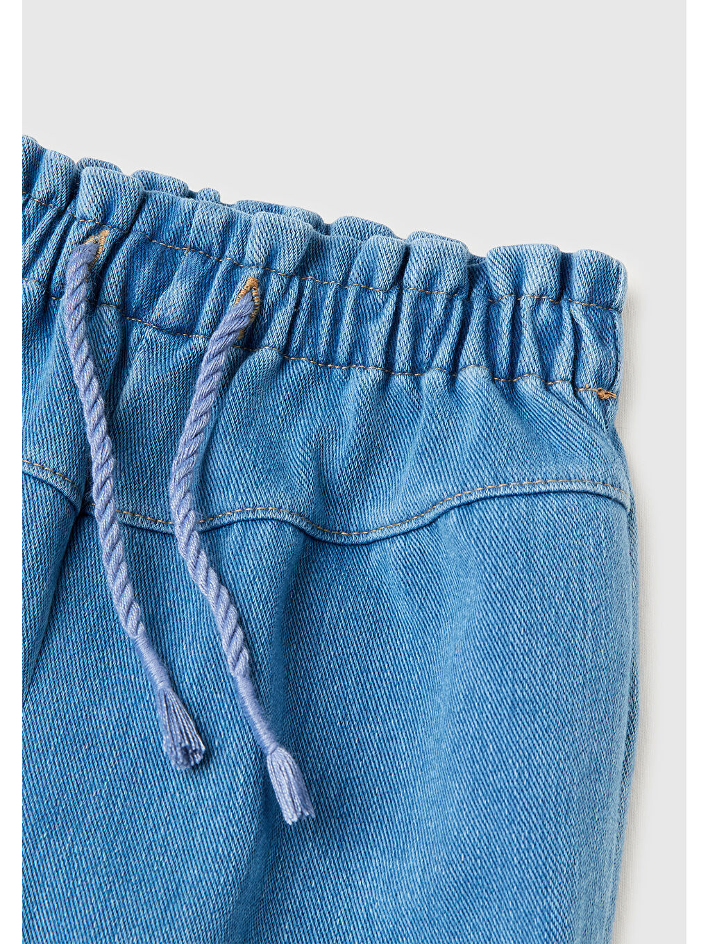 Karışık Bebek Elastik Bantlı Büzgü İpli Oversize Denim Jogger Pantolon-2