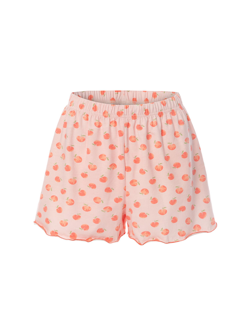 Pembe Kadın İnce Askılı Fiyonklu Pamuklu Şortlu Pijama Takımı-2