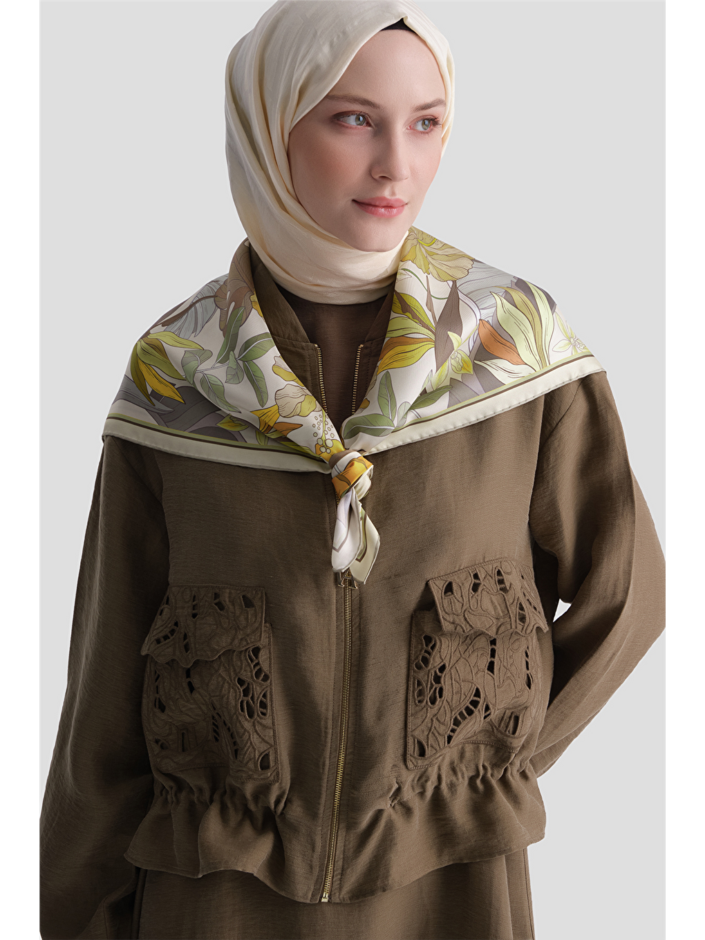 Brode Cepli Keten Karışımlı Takım Yağ Yeşili-3