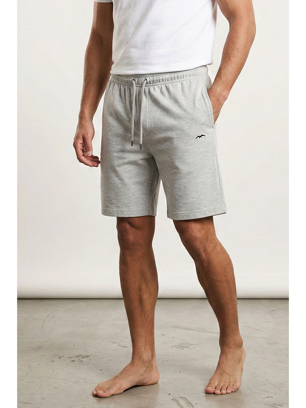 Erkek Şort Penye Kapri 392 Gri-1