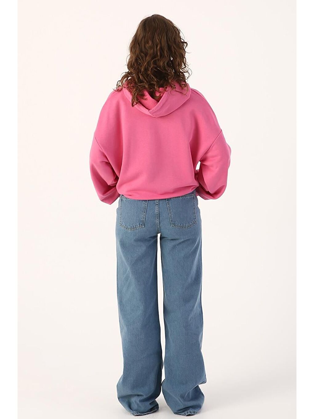 Mavi01-Yırtık Detaylı Wide Leg Pantolon-3