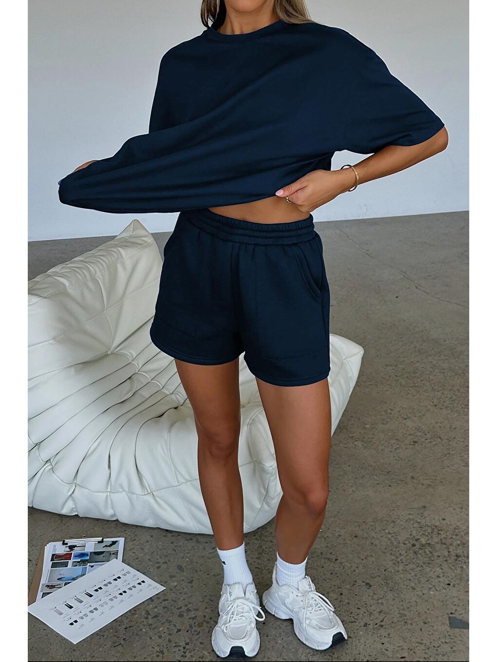 Lacivert Basic Kadın Şort Mg2511-4