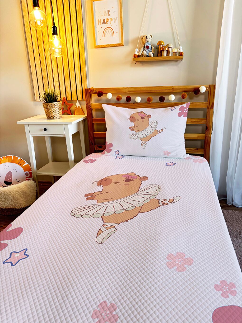 Karışık Desenli Çocuk Pike Takımı | 160x220 cm Pike + 50x70 cm Yastık Kılıfı-1