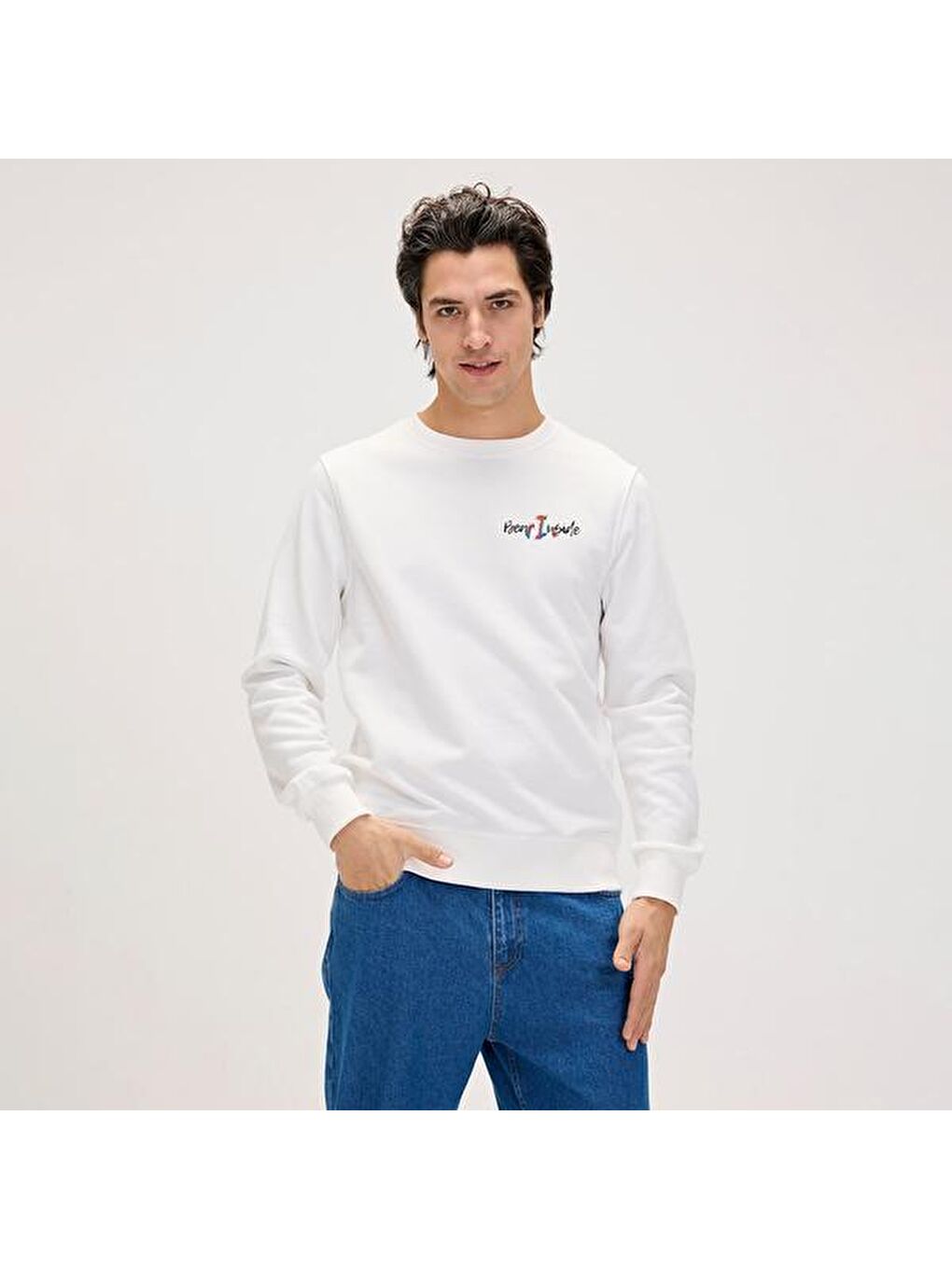 Splashy Erkek Beyaz Sweatshirt-2