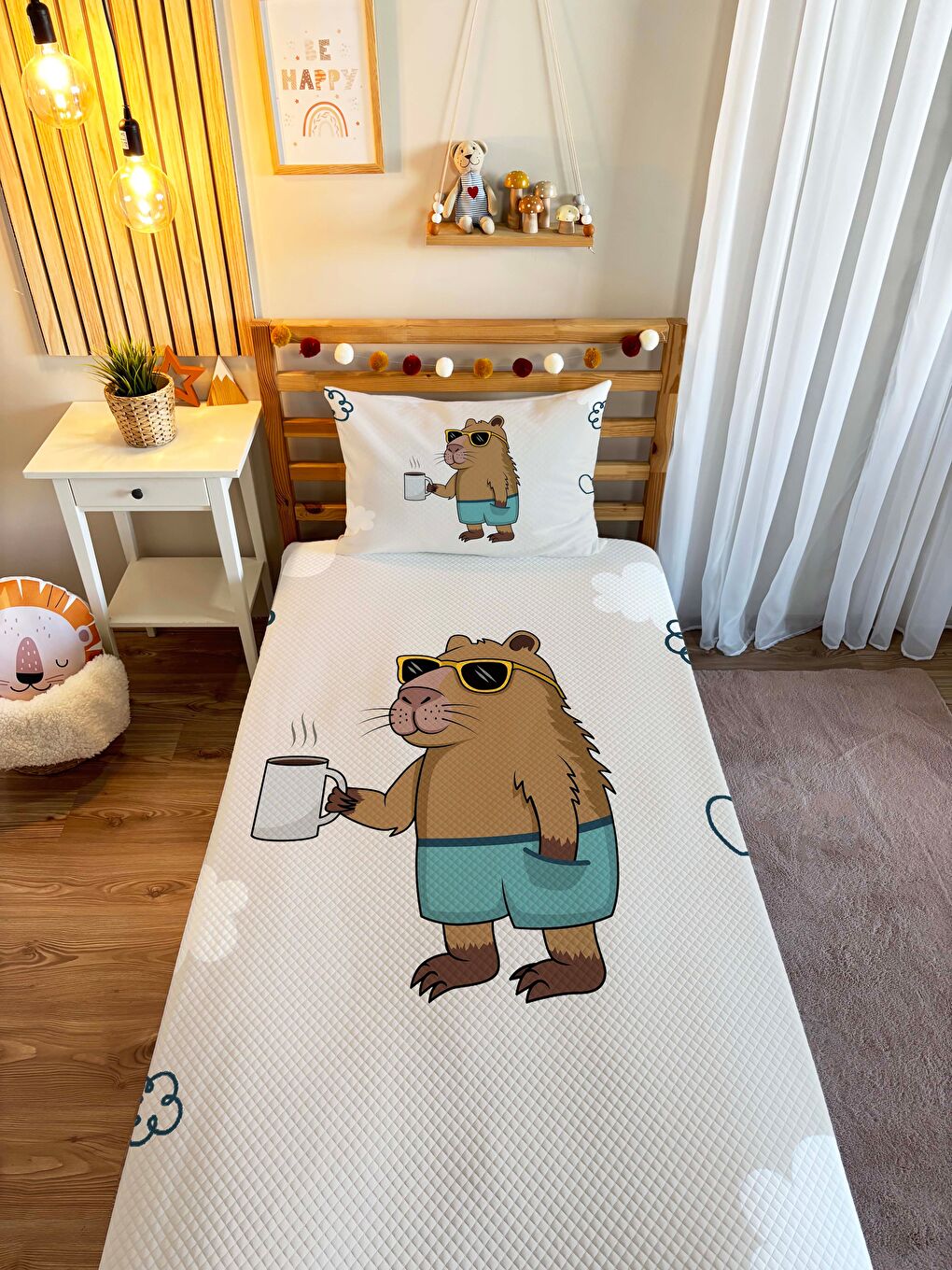 Karışık Desenli Çocuk Pike Takımı | 160x220 cm Pike + 50x70 cm Yastık Kılıfı