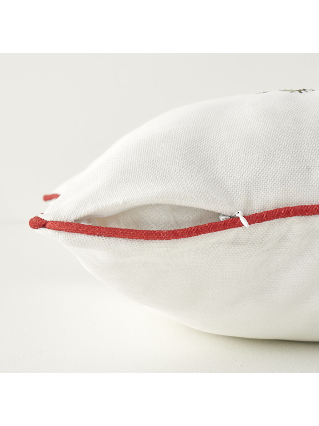 New Year Nakışlı Kırlent Kılıfı Beyaz (43x43 cm)-3