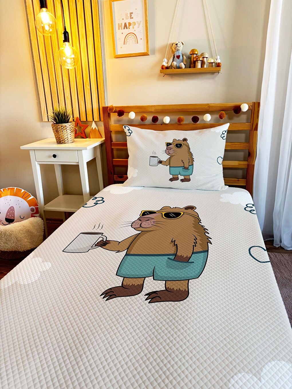 Karışık Desenli Çocuk Pike Takımı | 160x220 cm Pike + 50x70 cm Yastık Kılıfı-1