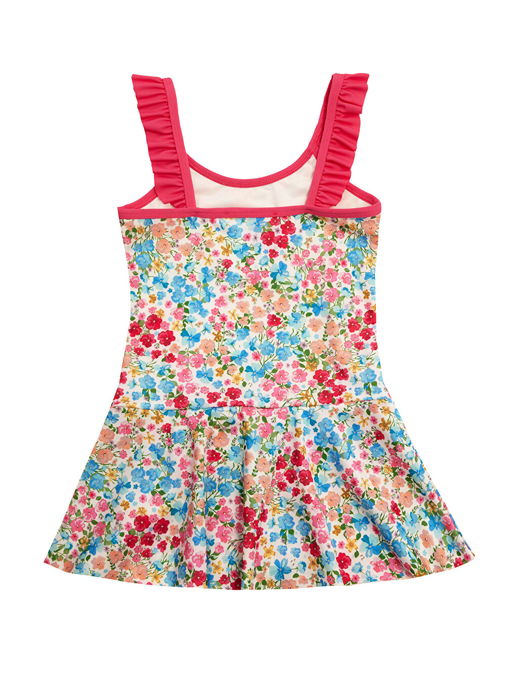 UV Korumalı Askılı Elbise Mayo Kız Çocuk Yüzücü Mayo 5224 Beyaz-2