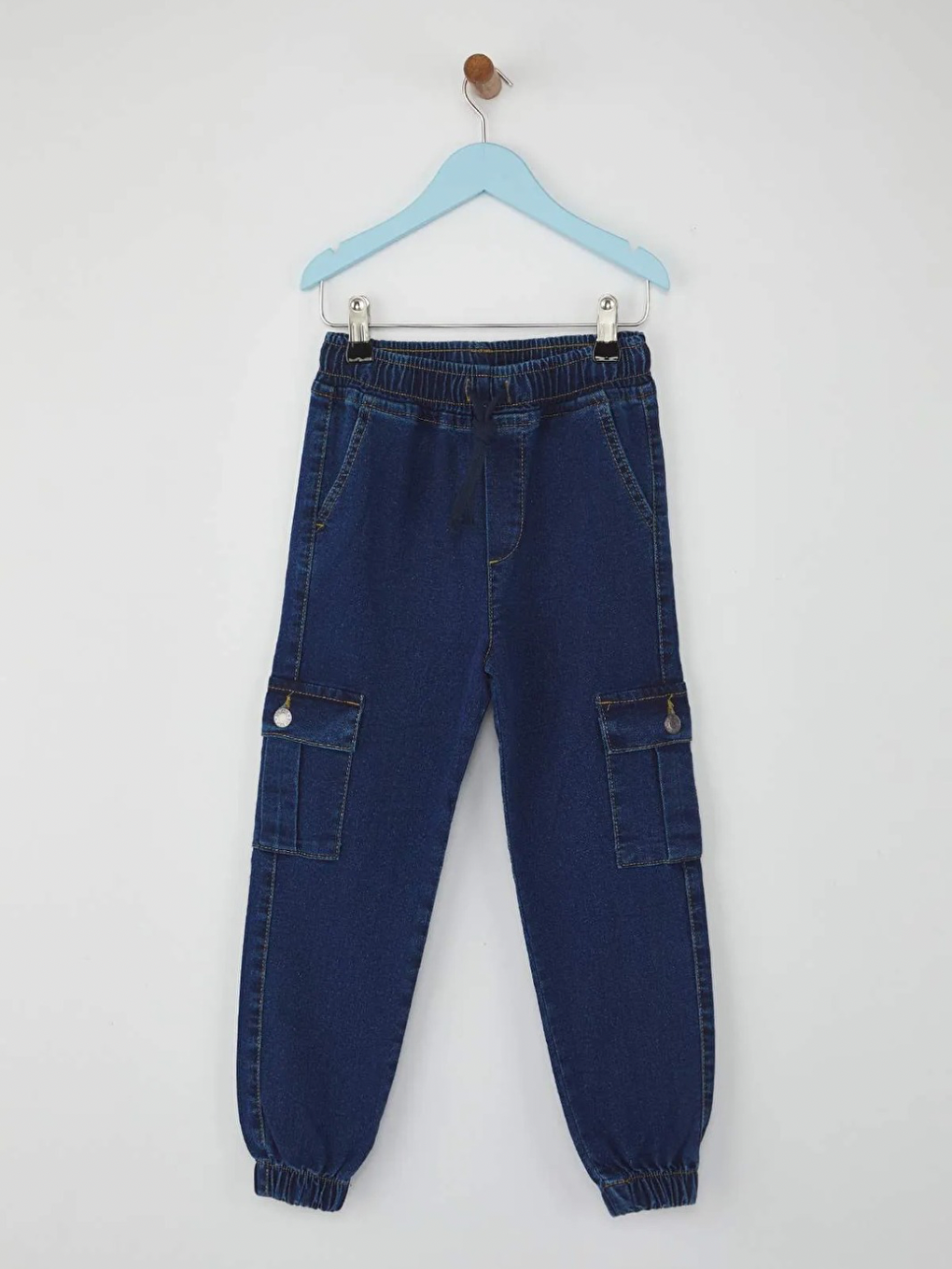 Koyu Mavi Erkek Çocuk 100% Pamuk Düz Denim Jeans