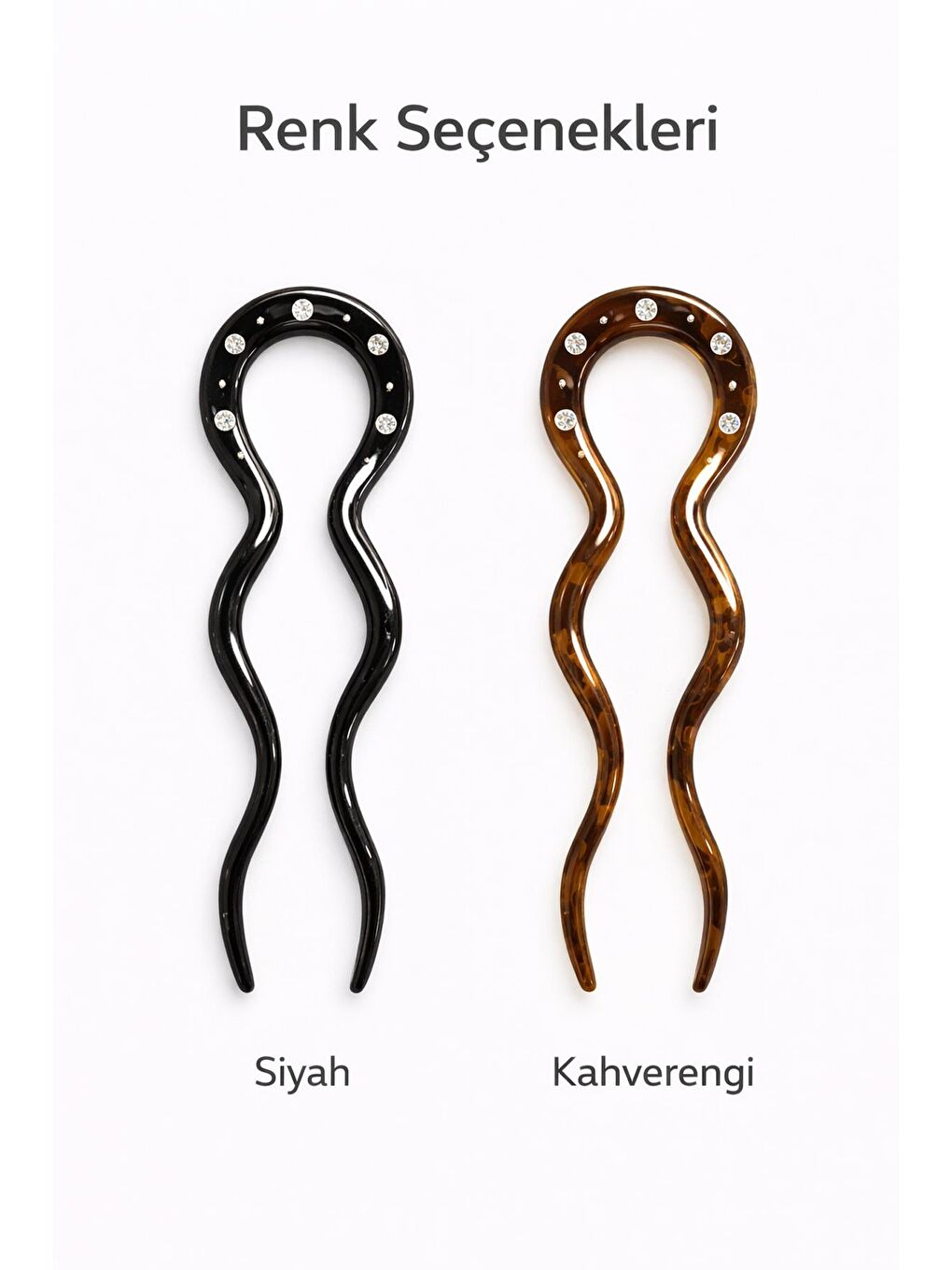 Kahverengi Taşlı Asetat Fransız Topuz Tokası-3