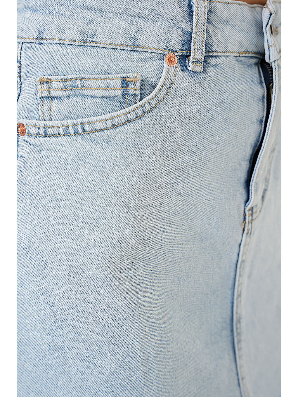 Kadın Mini Jean Etek 8049   Mavi-5