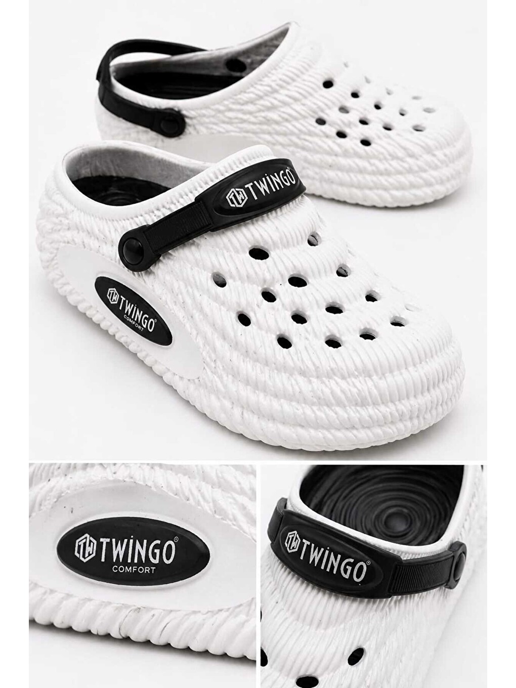 Beyaz Unisex Yazlık Terlik – Nefes Alabilir, Yumuşak Tabanlı, Ayarlanabilir Arka Bantlı Sandalet-2
