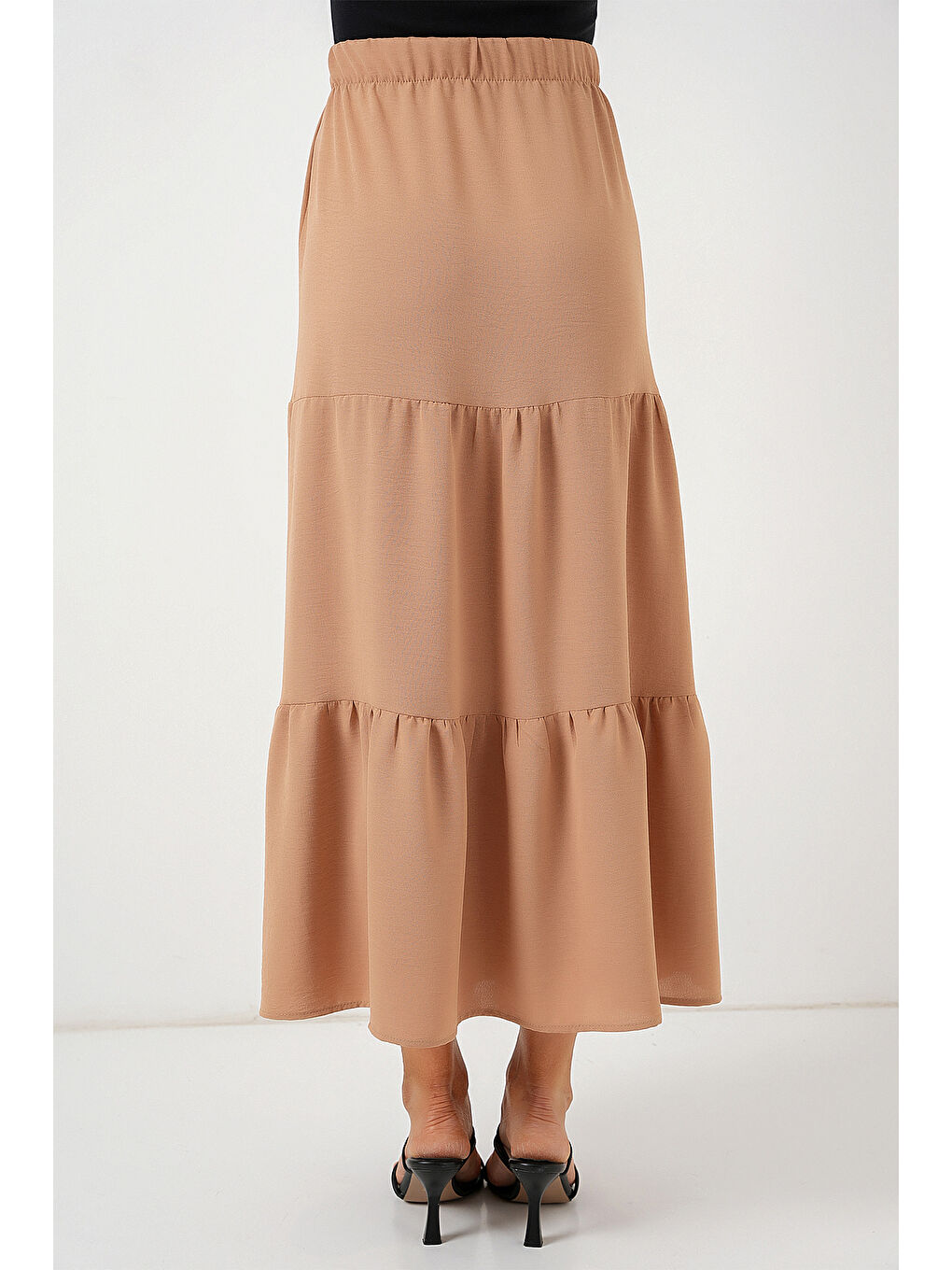 Bej Kadın Ayrobin Uzun Etek 8048 - Bisküvi-5
