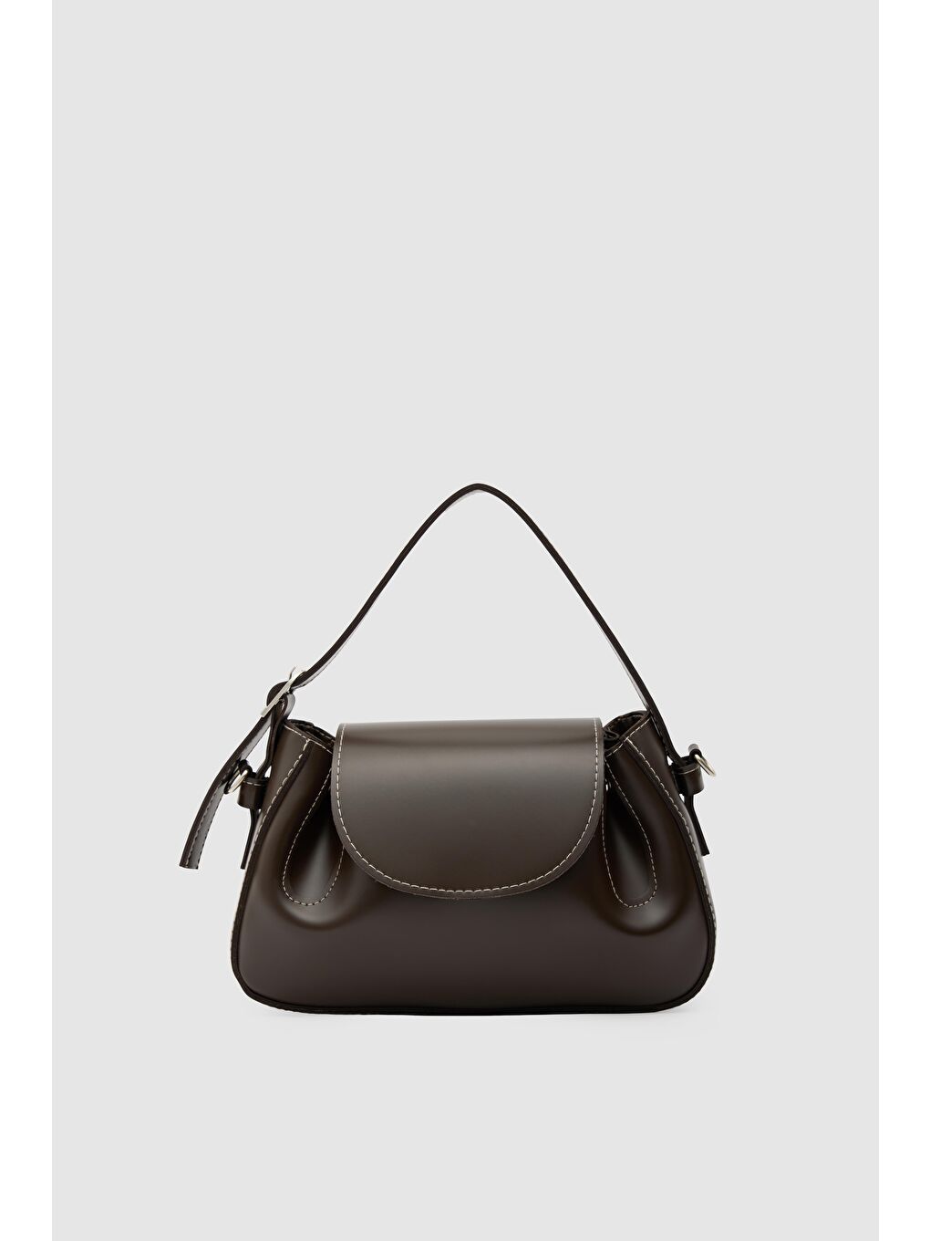 Kahverengi Lover Oval Çapraz Çanta Kahve