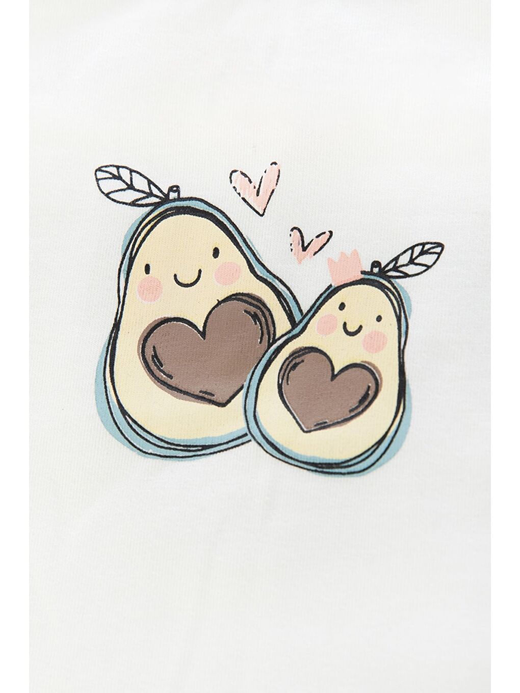 Mercan Kadın İnce Askılı Baby Overloklu Avokado Desenli Crop Top Şortlu Pijama Takımı-1