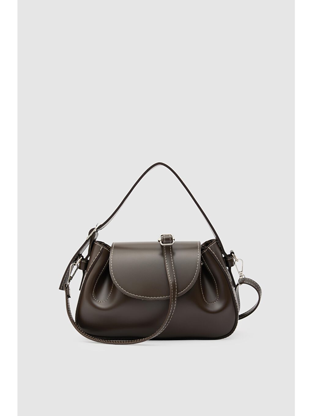 Kahverengi Lover Oval Çapraz Çanta Kahve-1