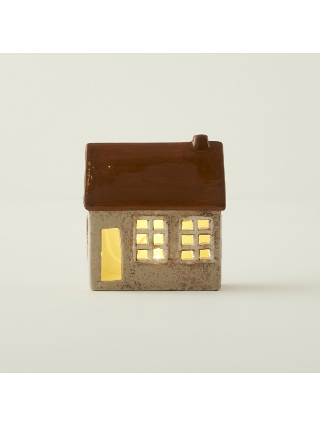 Kahverengi Home Yılbaşı Ledli Aydınlatma Kiremit (11x6x12 cm)