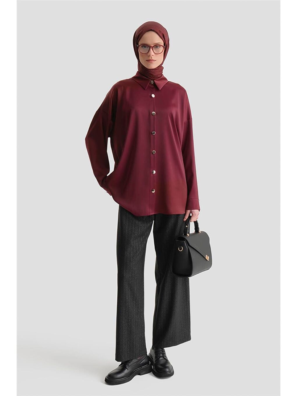 Saten Tunik Bordo-1