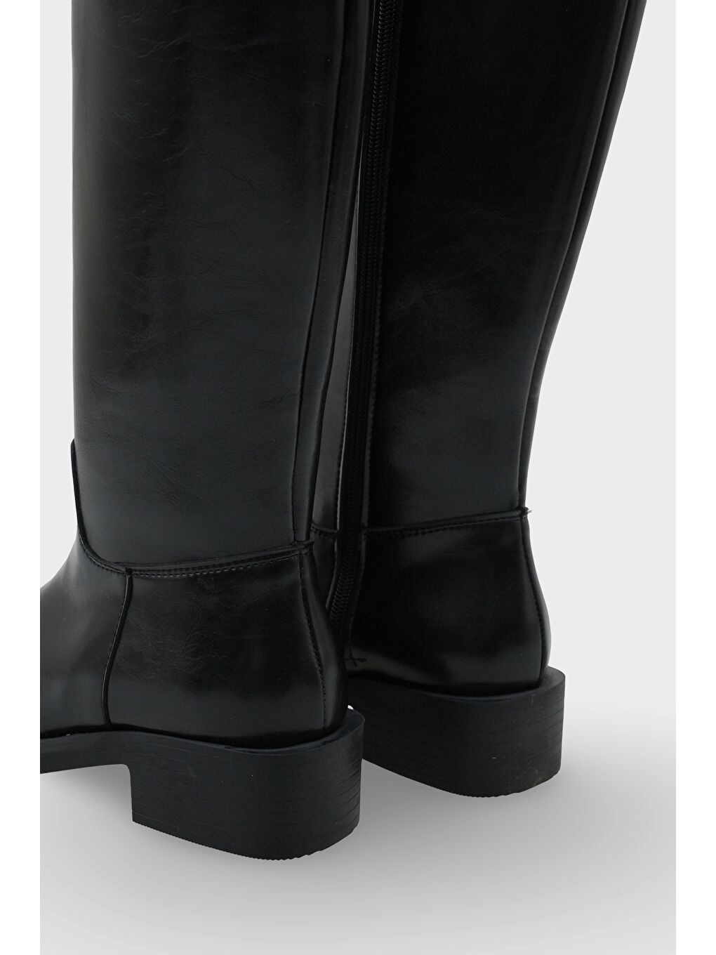 Siyah Zena Yuvarlak Burunlu Kadın Çizme-5