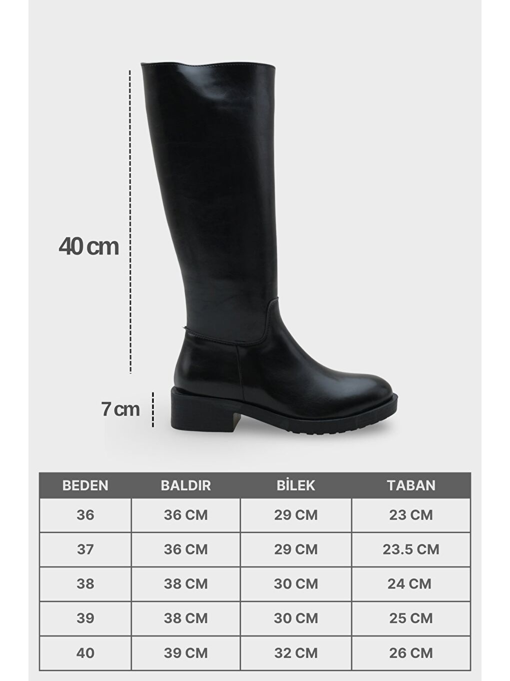 Siyah Zena Yuvarlak Burunlu Kadın Çizme-6