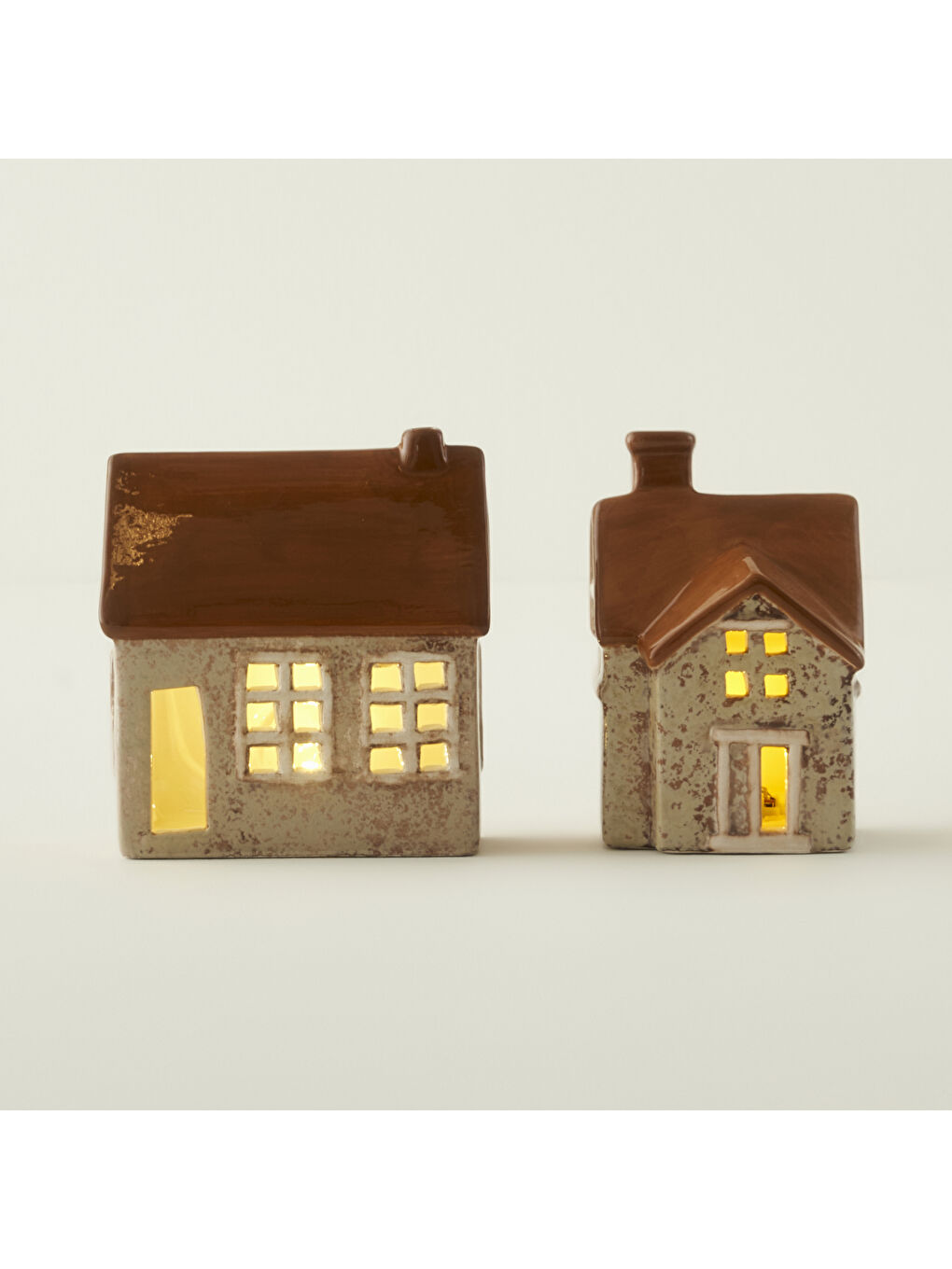 Kahverengi Home Yılbaşı Ledli Aydınlatma Kiremit (8x8x12 cm)-5