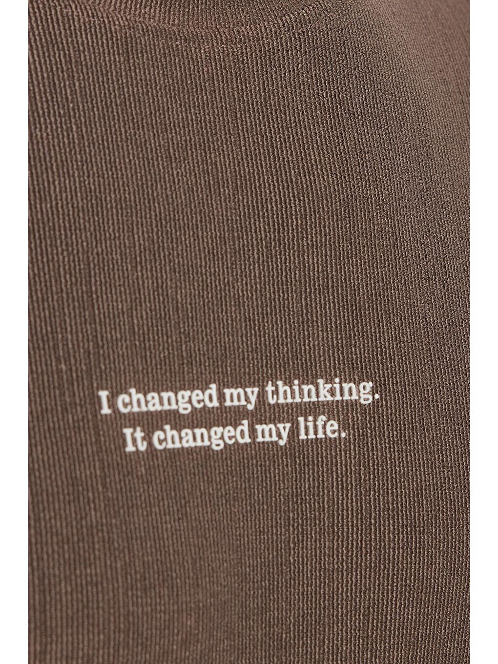 Kahverengi Erkek Standart Fit Pamuklu Jakarlı Baskılı Bisiklet Yaka Beli Bağcıklı Taba Şort Takım-2