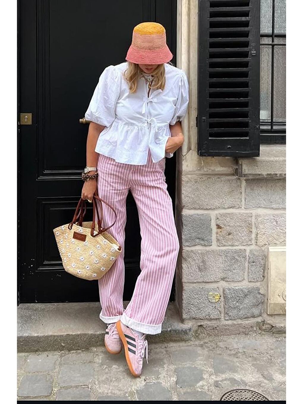 Pembe Çizgili Kadın Jean Pantolon Mg2463-8