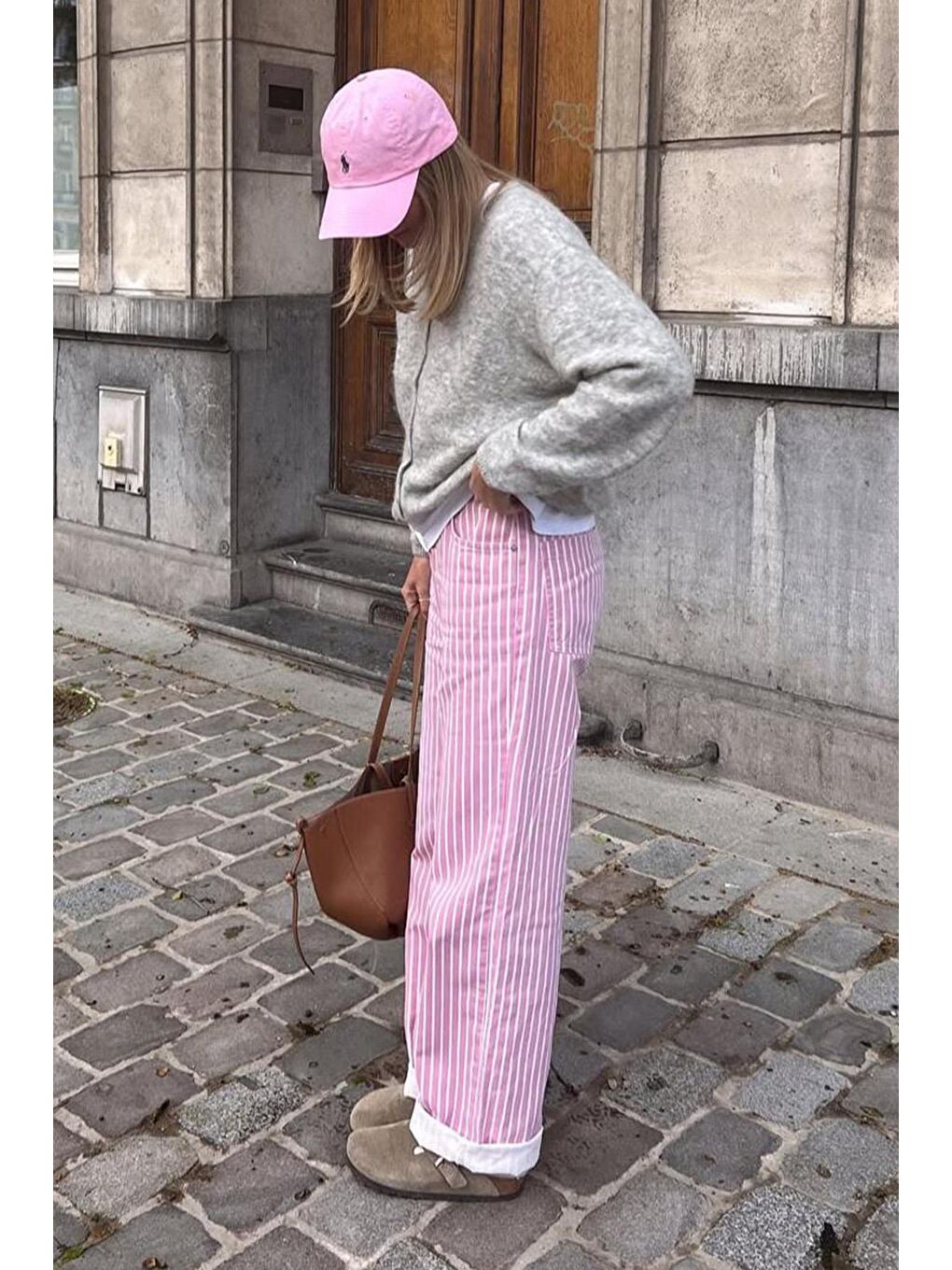 Pembe Çizgili Kadın Jean Pantolon Mg2463-9