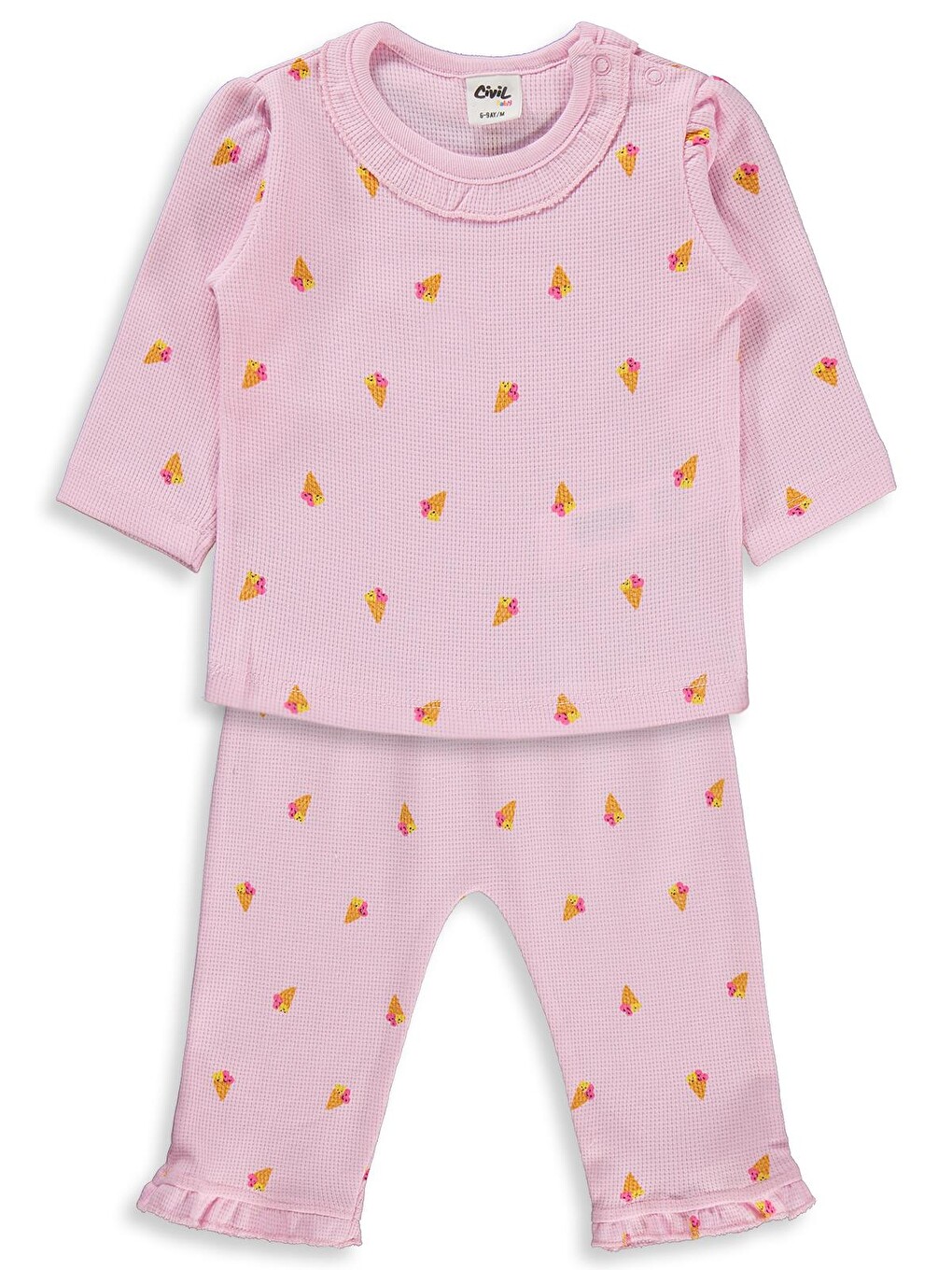 Baby Dondurma Empirme 6-18 Ay Pijama Takımı - Pembe