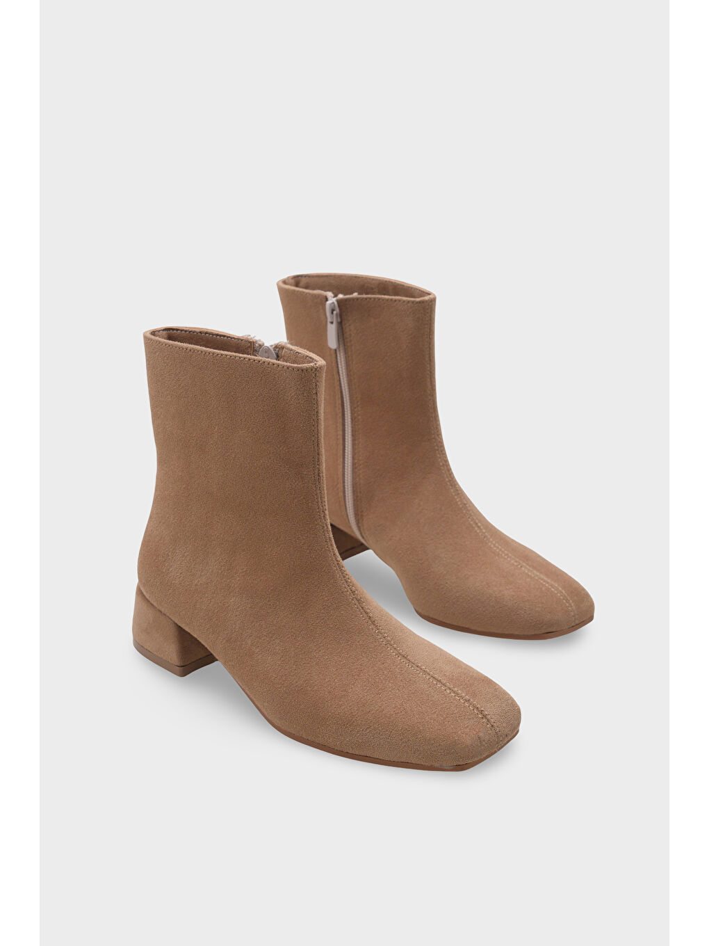 Bej Elinor Kısa Topuklu Kadın Bot-1