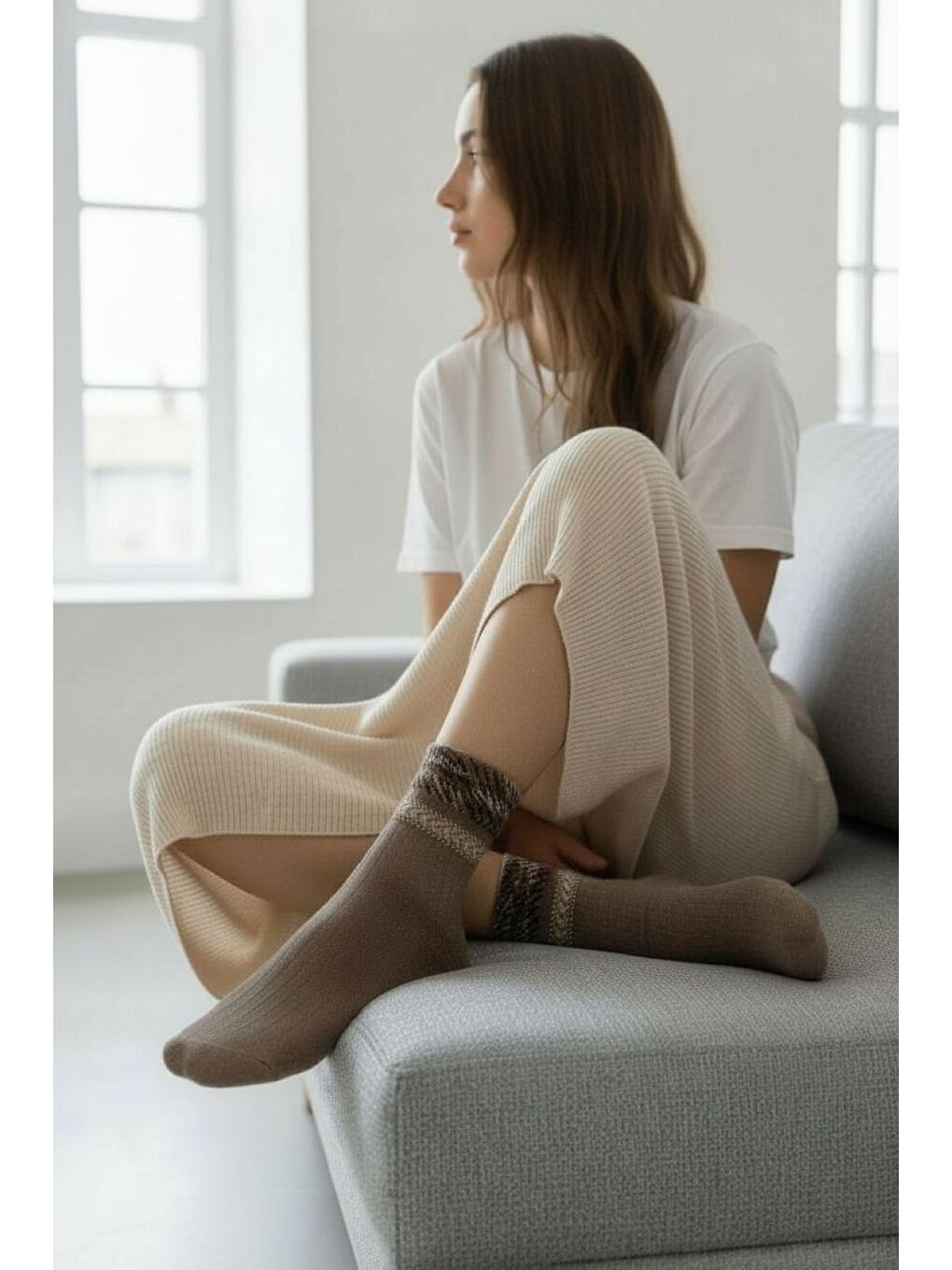 Karışık Kadın 12’li Premium Soket Çorap Seti – Gold Serisi Taş Detaylı Zebra Konçlu